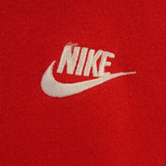 Vintage Nike Pullover Hoodie Logo Check Sweatshirt Men's Red Oversize Small - Picture 4 of 8
